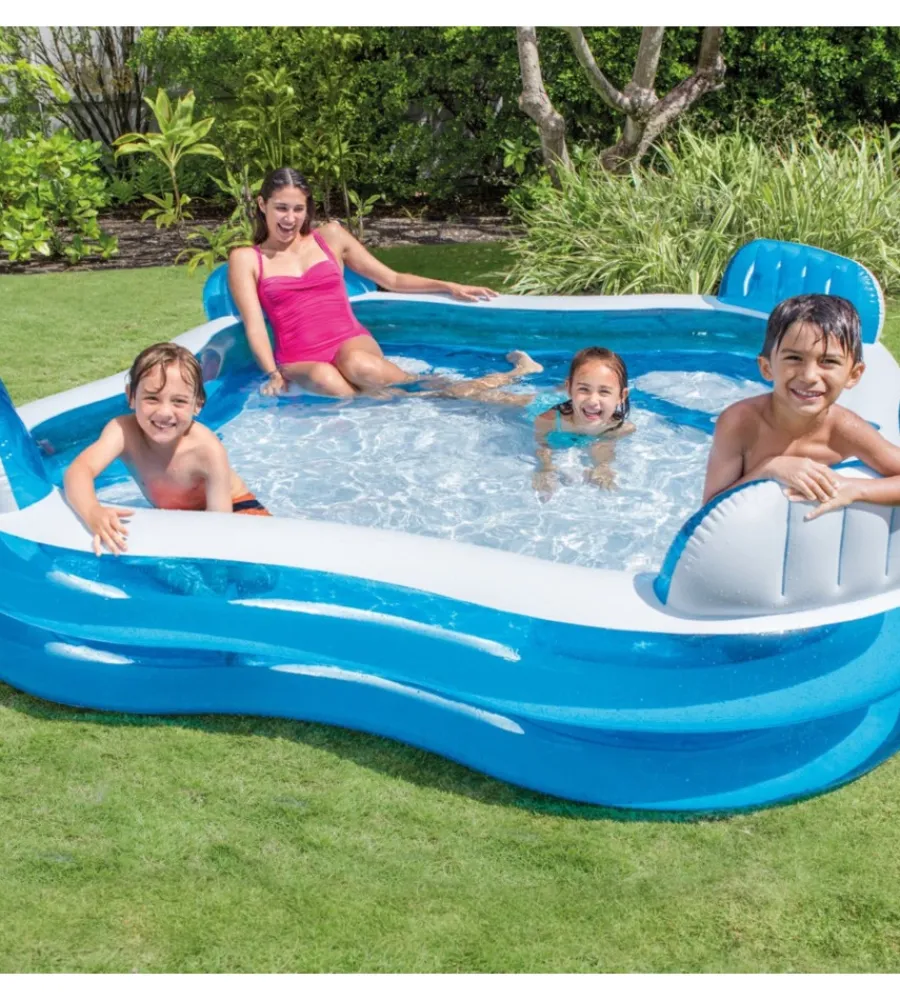 Clearance Piscina gonfiabile con 4 sedili "family" cm 229x229x66 i.3 - cod. 56475np Piscine