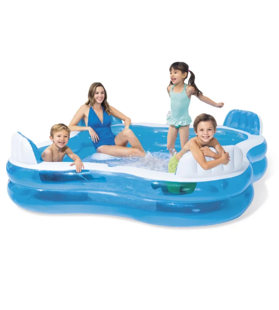 Clearance Piscina gonfiabile con 4 sedili "family" cm 229x229x66 i.3 - cod. 56475np Piscine