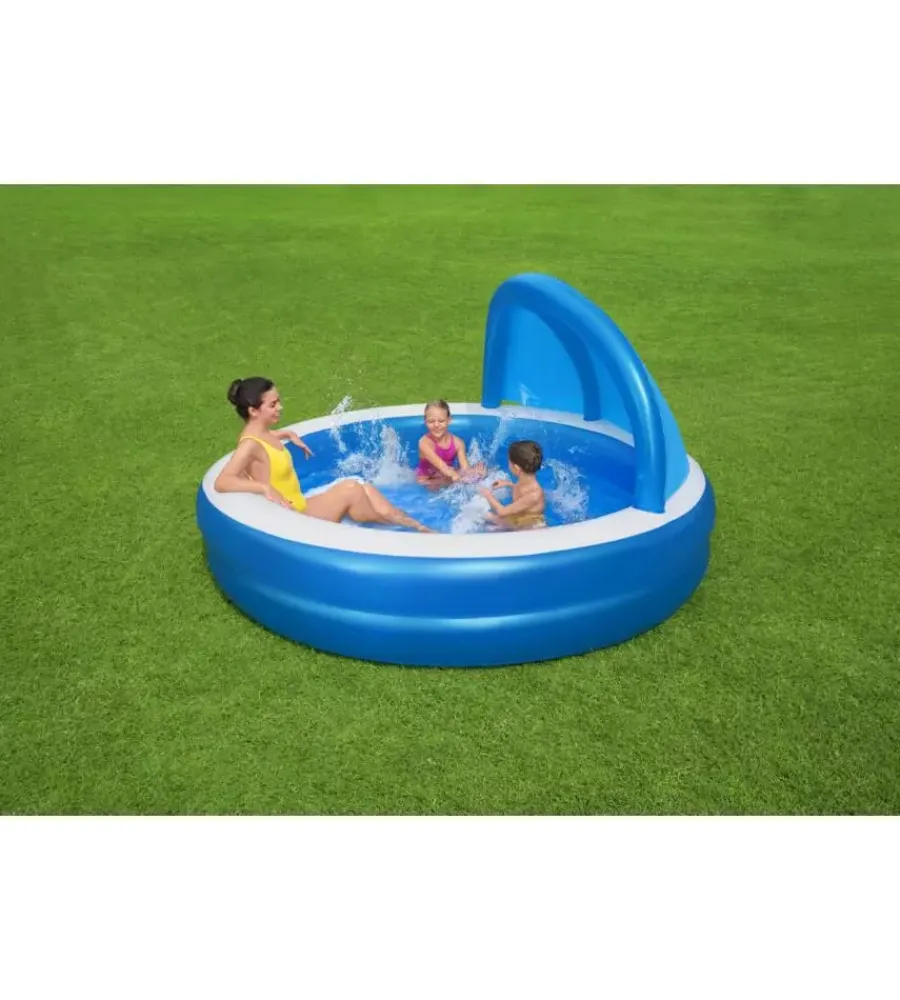 Bestway Piscine|Piscina gonfiabile rotonda con tettuccio "giorni d'estate" 241x140 cm - cod. 54337