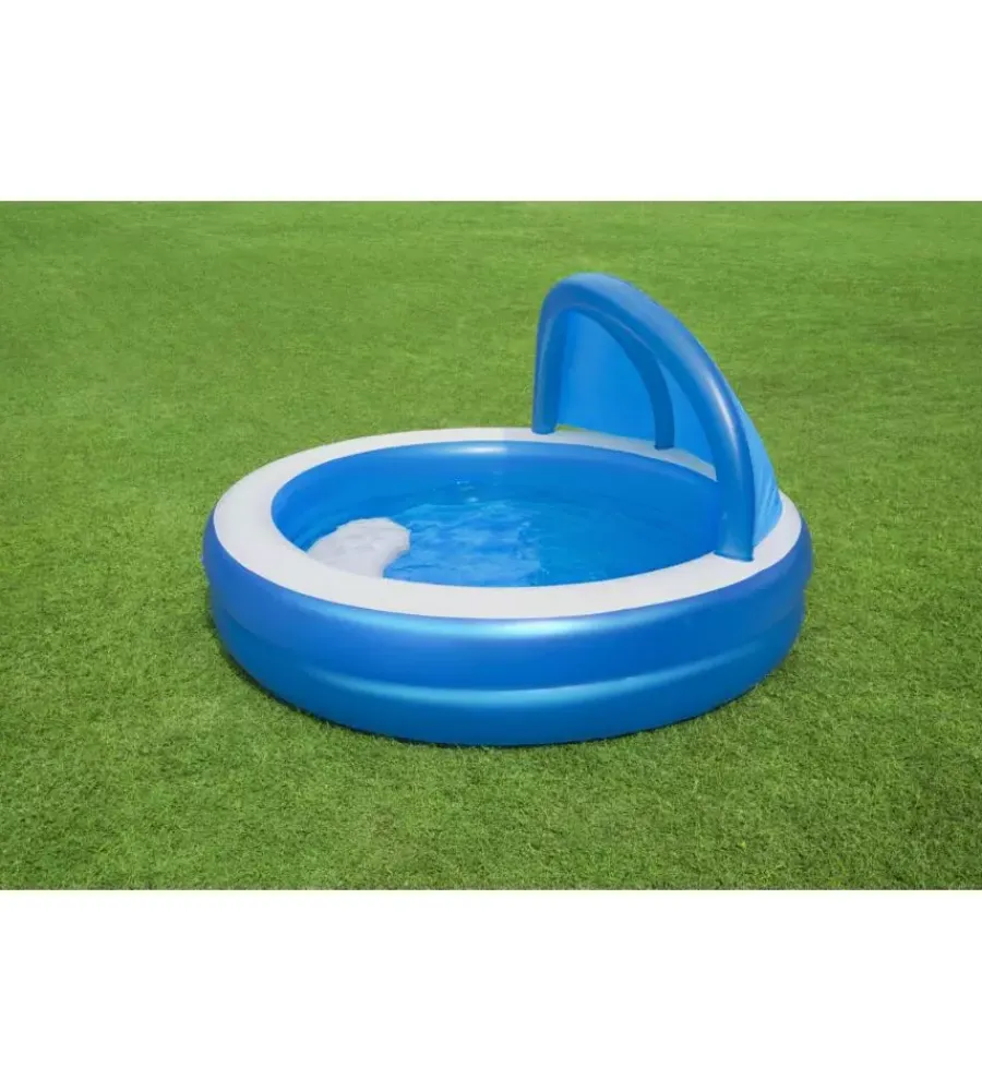 Bestway Piscine|Piscina gonfiabile rotonda con tettuccio "giorni d'estate" 241x140 cm - cod. 54337