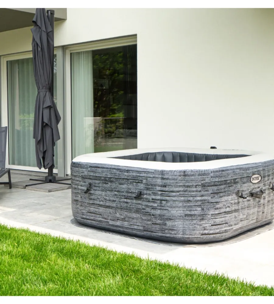 Piscina idromassaggio gonfiabile "bubble massage set greystone deluxe" 4 posti - cod. 28450ex Piscine