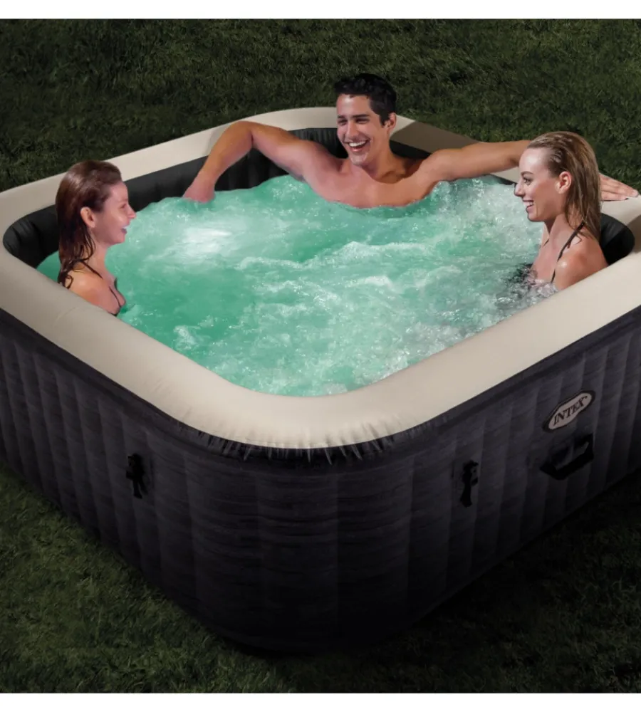 Piscina idromassaggio gonfiabile "bubble massage set greystone deluxe" 4 posti - cod. 28450ex Piscine