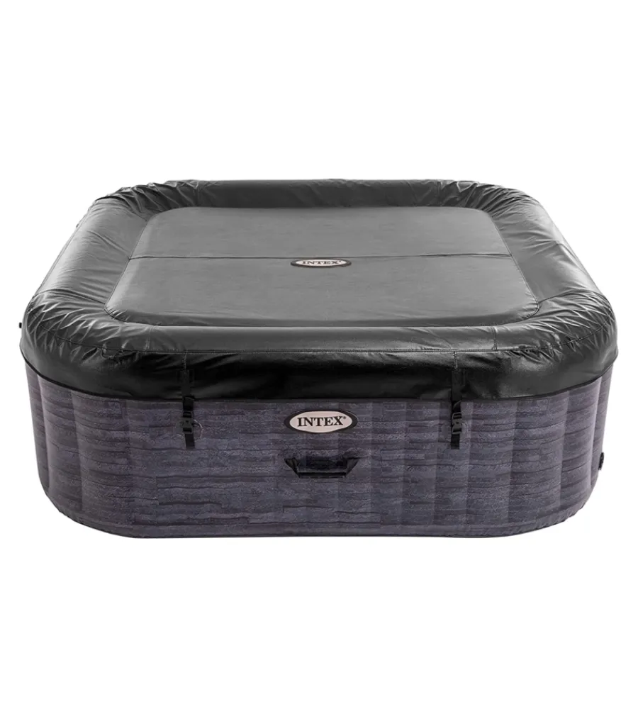 Clearance Piscina idromassaggio gonfiabile "greystone deluxe" grigio effetto pietra 4 persone 175x175x71 cm - cod. 28450np Piscine
