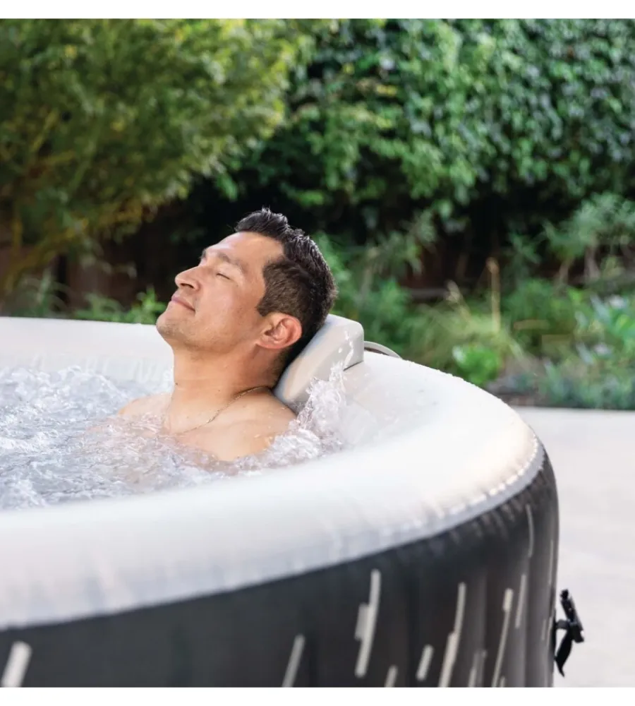 Intex Piscine|Piscina idromassaggio gonfiabile "purespa bubble glow deluxe" nero e bianco 4 persone 196x196x71 cm - cod. 28494np