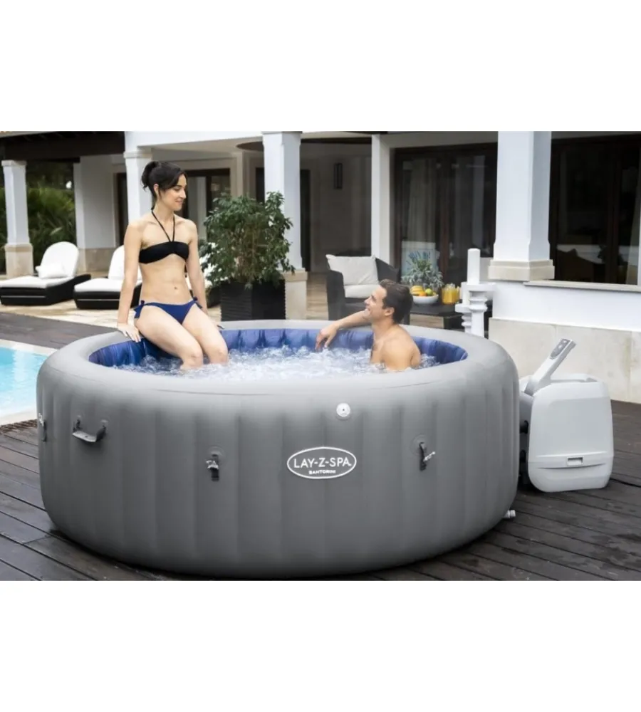 Piscine-Bestway Piscina idromassaggio gonfiabile "lay-z-spa santorini hydrojet pro" per 5-7 persone