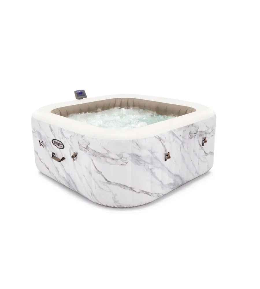 Piscine-Intex Piscina idromassaggio gonfiabile "calacatta" bianco effetto marmo 175x175x71 cm - cod. 28464