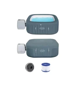 Bestway Piscine|Piscina idromassaggio gonfiabile riscaldata "lay-z-spa hawaii hydrojet pro" 4/6 persone 180x180x71 cm con copertura gonfiabile, cartuccia ed erogatore chemconnect  - cod. 54138
