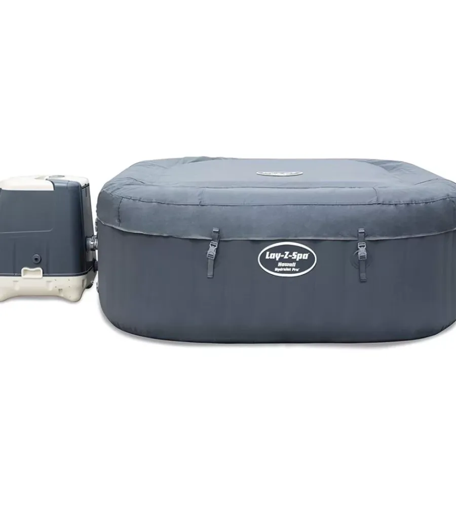 Bestway Piscine|Piscina idromassaggio gonfiabile riscaldata "lay-z-spa hawaii hydrojet pro" 4/6 persone 180x180x71 cm con copertura gonfiabile, cartuccia ed erogatore chemconnect - cod. 54138