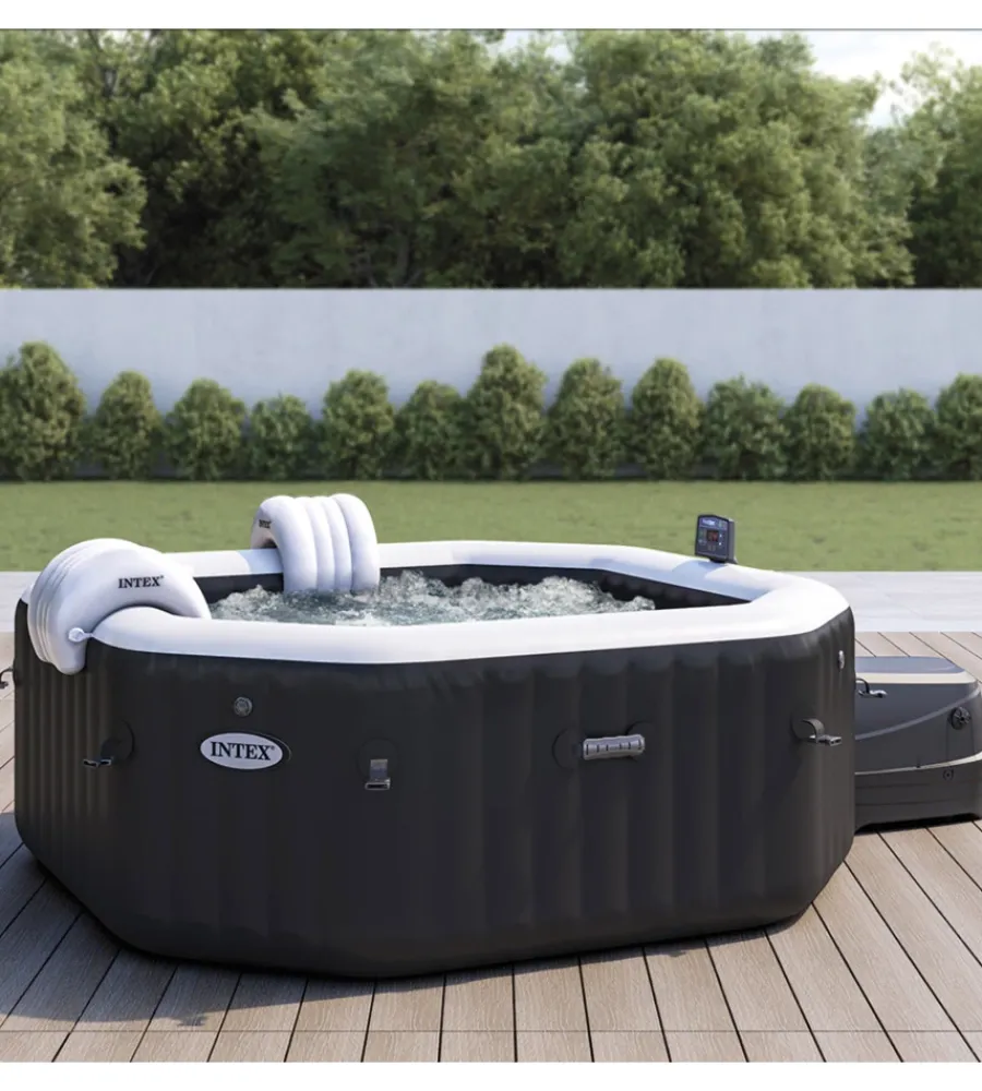 Hot Piscina idromassaggio gonfiabile "pure spa jet bubble deluxe" nero 6 persone 211x211x71 cm - cod. 28462 Piscine
