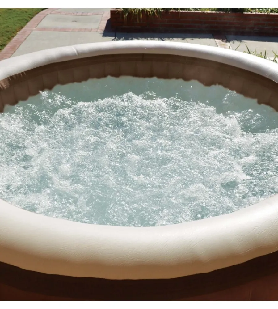 Sale Piscina idromassaggio gonfiabile "purespa bubble massage" marrone 8 persone 236x236x71 cm - cod. 28412np Piscine