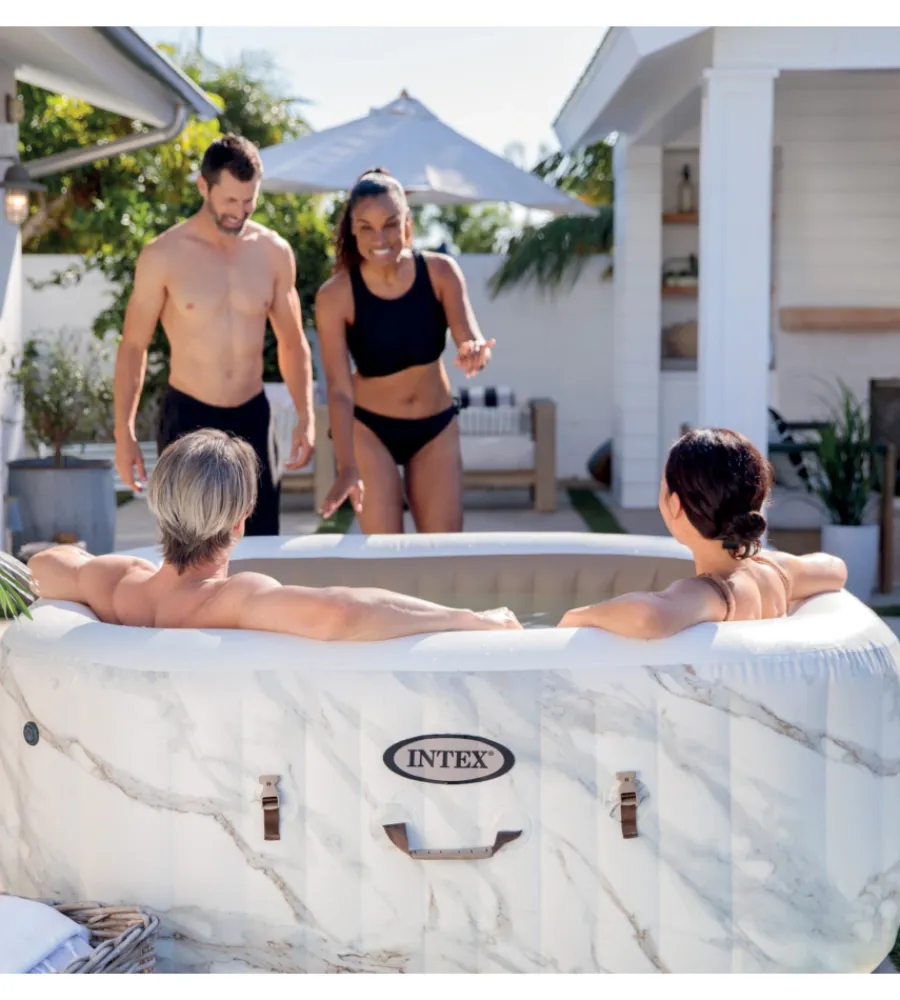 Intex Piscine|Piscina idromassaggio gonfiabile "calacatta jet and bubble deluxe" cm 175x71 4 posti - cod. 28464ex