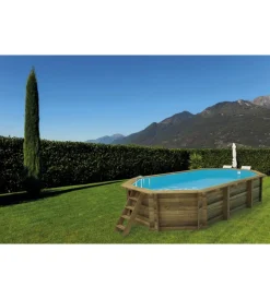 Piscine|Piscina ottagonale in legno di pino impregnato in autoclave, 486x336 cm