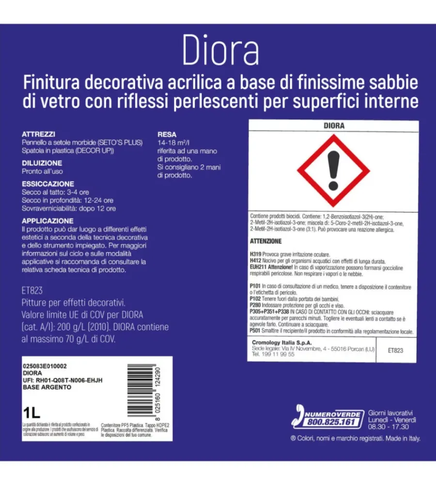 Tintometria- Pittura decorativa max meyer "diora" base argento, 1 litro