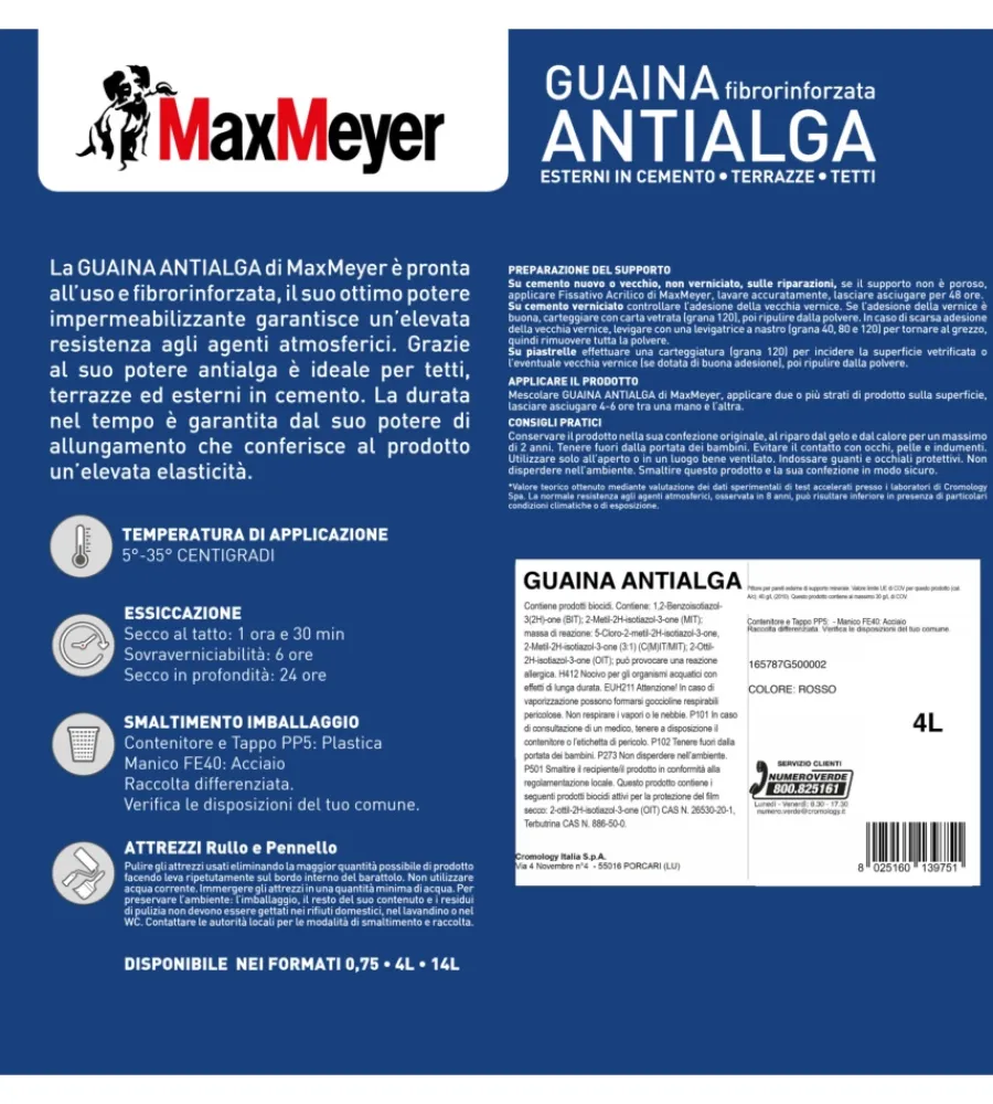 Hot Pittura guaina antialga plus rosso 4 lt Antimuffa