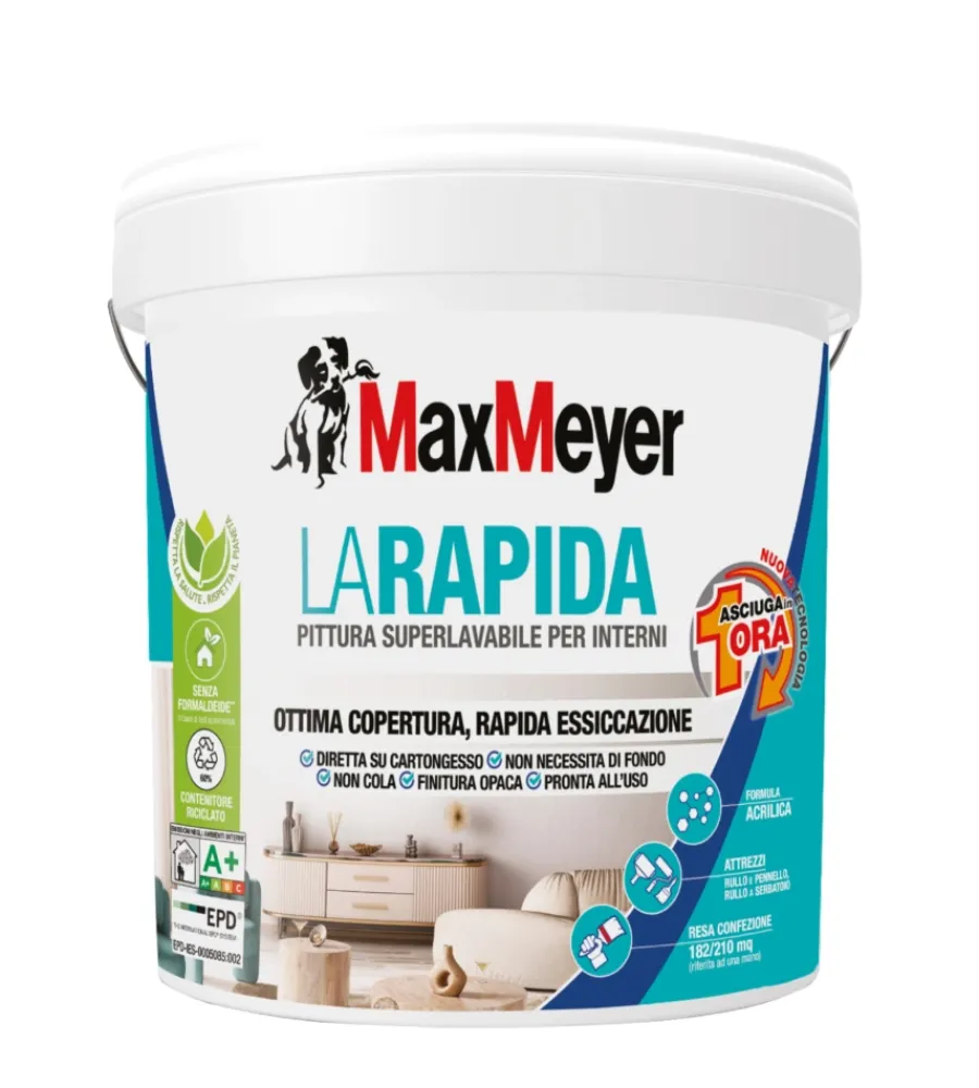 Max Meyer Pitture Murali|Pittura murale superlavabile "la rapida" bianco 14 lt