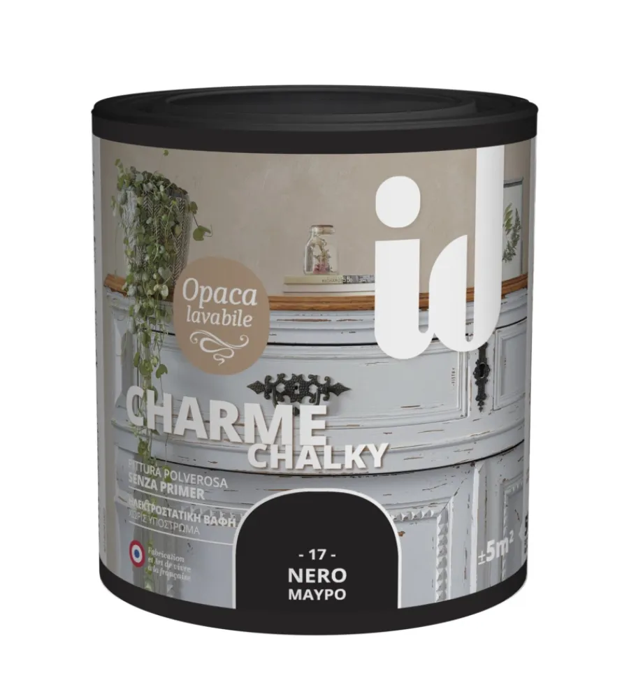 Online Pittura polverosa opaca per restauro mobili "charme" nero 500 ml Pitture Decorative