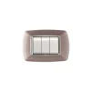 Serie Civili|Placca life 3 posti acciaio satinato.