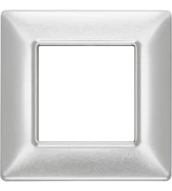 Serie Civili|Placca 2m alluminio spazzolato plana - vimar