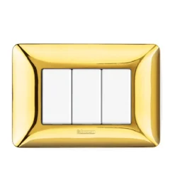 New Placca 3p oro lucido matix am4803gor - bticino. Serie Civili