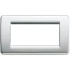 Serie Civili- Placca rondò 4m argento metallizato - vimar
