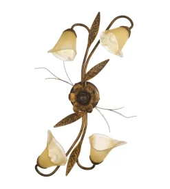 Onli Illuminazione Per Interno|Plafoniera 4 luci "alga" bronzo e14
