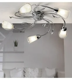 Onli Illuminazione Per Interno|Plafoniera 5 luci "liliana" cromo e14