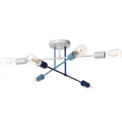 Illuminazione Per Interno-Onli Plafoniera 6 luci "stecche" blu e27
