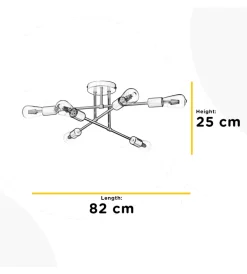 Illuminazione Per Interno-Onli Plafoniera 6 luci 
