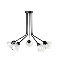 New Plafoniera a 5 luci "denver" nero, e14 Illuminazione Per Interno