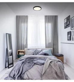 Illuminazione Per Interno|Plafoniera a led runa - led cct nero - d. 38 cm