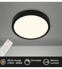 Illuminazione Per Interno|Plafoniera a led runa - led cct nero - d. 38 cm