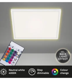 Illuminazione Per Interno- Plafoniera a led slim- led rgb bianco - 42x42 cm