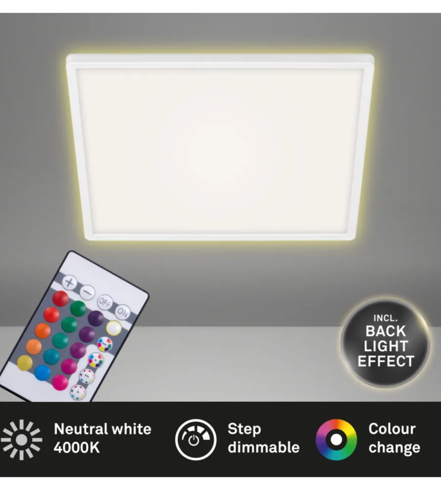 Illuminazione Per Interno- Plafoniera a led slim- led rgb bianco - 42x42 cm