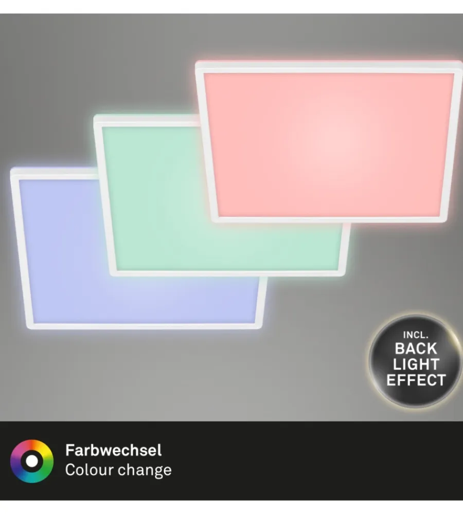 Illuminazione Per Interno- Plafoniera a led slim- led rgb bianco - 42x42 cm