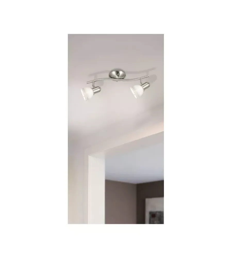 Illuminazione Per Interno-Eglo Plafoniera ad arco "dakar 1" in vetro e metallo, e14