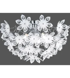 Illuminazione Per Interno|Plafoniera "blowball" con fiori trasparenti ø 55 cm