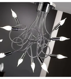 Onli Illuminazione Per Interno|Plafoniera flessibile "melodia" cromato 9 luci, e14