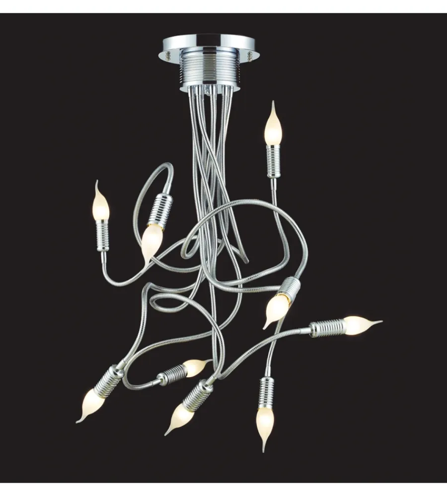 Onli Illuminazione Per Interno|Plafoniera flessibile "melodia" cromato 9 luci, e14