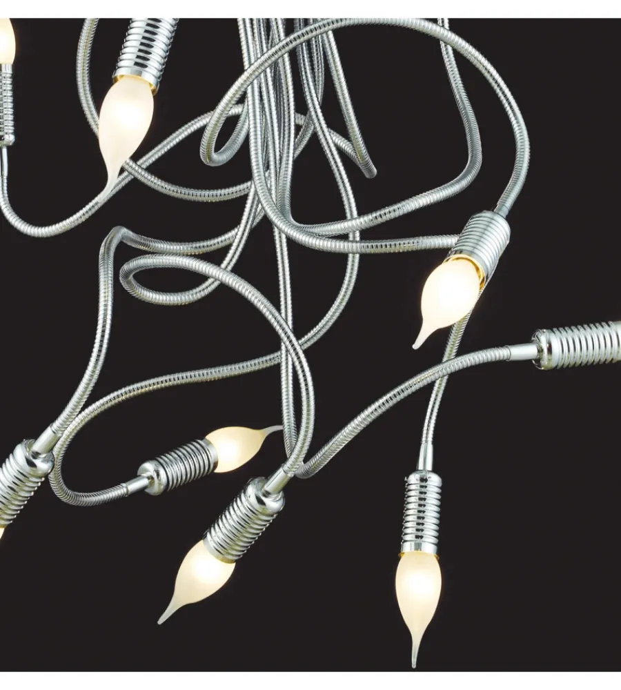 Onli Illuminazione Per Interno|Plafoniera flessibile "melodia" cromato 9 luci, e14
