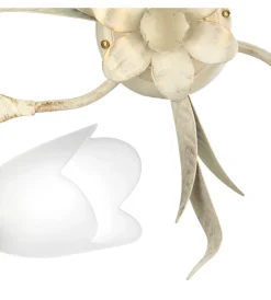 Illuminazione Per Interno-Onli Plafoniera floreale in metallo avorio, e14