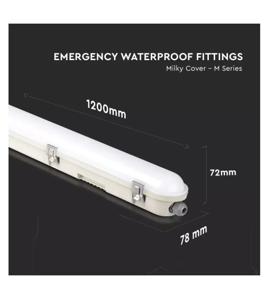 Illuminazione Per Interno- Plafoniera led con chip samsung impermeabile 4000k 36w, 120cm