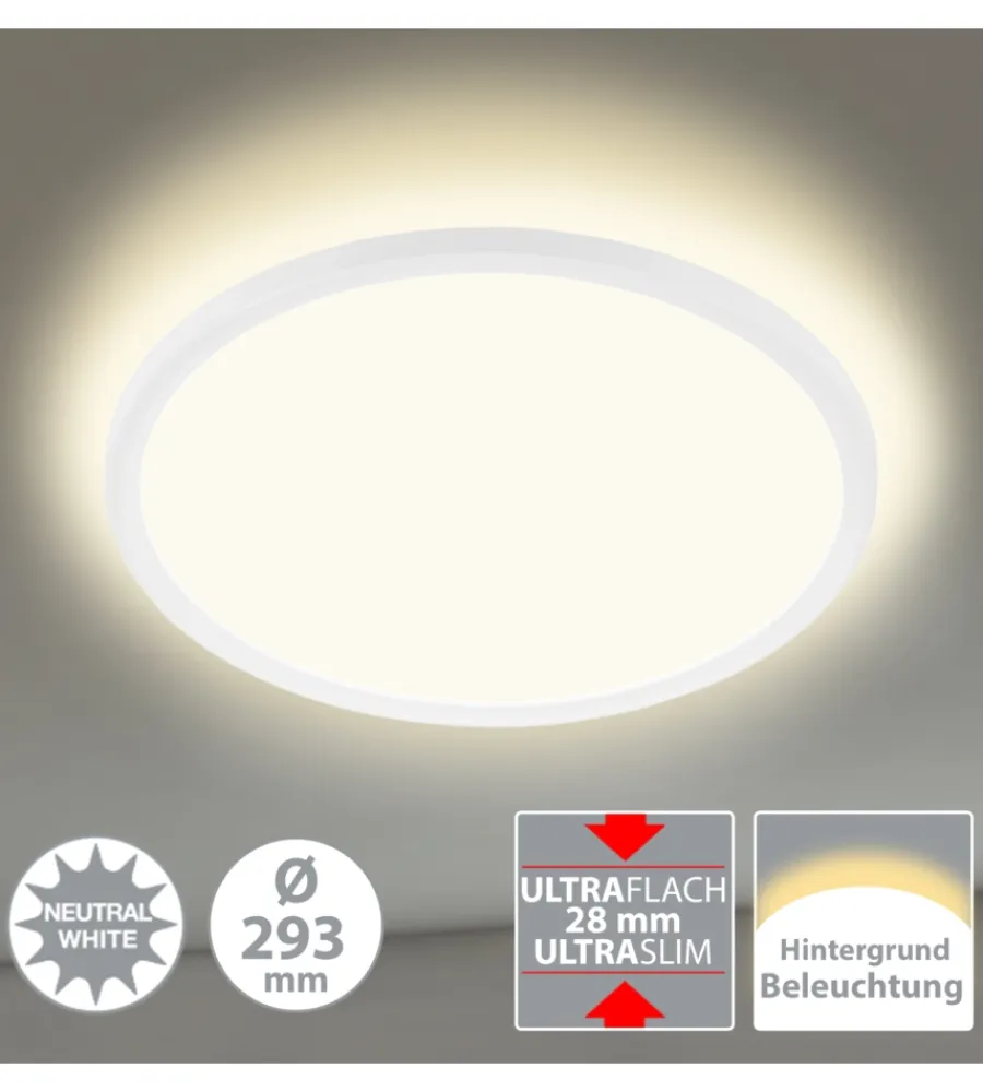 Illuminazione Per Interno- Plafoniera led con retroilluminazione ø 29,3cm, 2400 lm