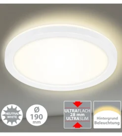 Hot Plafoniera led con retroilluminazione ø19 cm, 1400 lm Illuminazione Per Interno