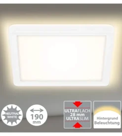 Illuminazione Per Interno|Plafoniera led con retroilluminazione 19x19 cm, 1400 lm