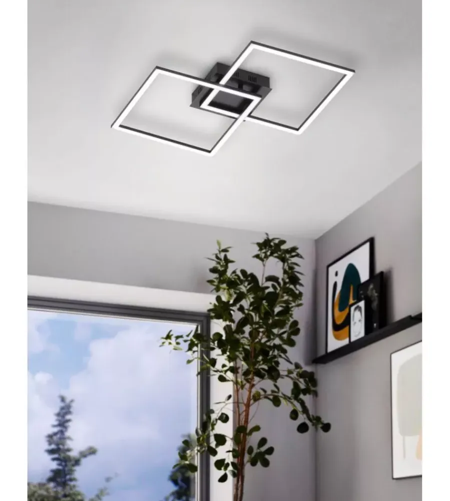 Eglo Illuminazione Per Interno|Plafoniera led da interno "palmaves" nero 3000-6500k