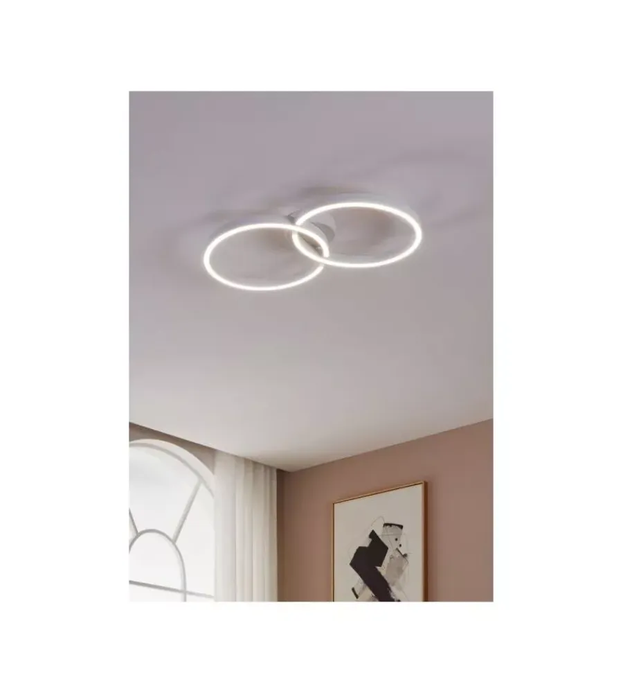 Illuminazione Per Interno-Eglo Plafoniera led da interno "amandolo" bianco 2700-6500k