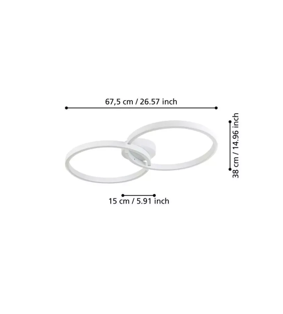 Illuminazione Per Interno-Eglo Plafoniera led da interno "amandolo" bianco 2700-6500k