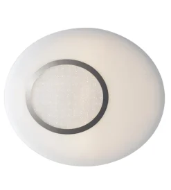 Illuminazione Per Interno- Plafoniera led "gioia" in vetro e metallo cromato, 45x39,2x6 cm