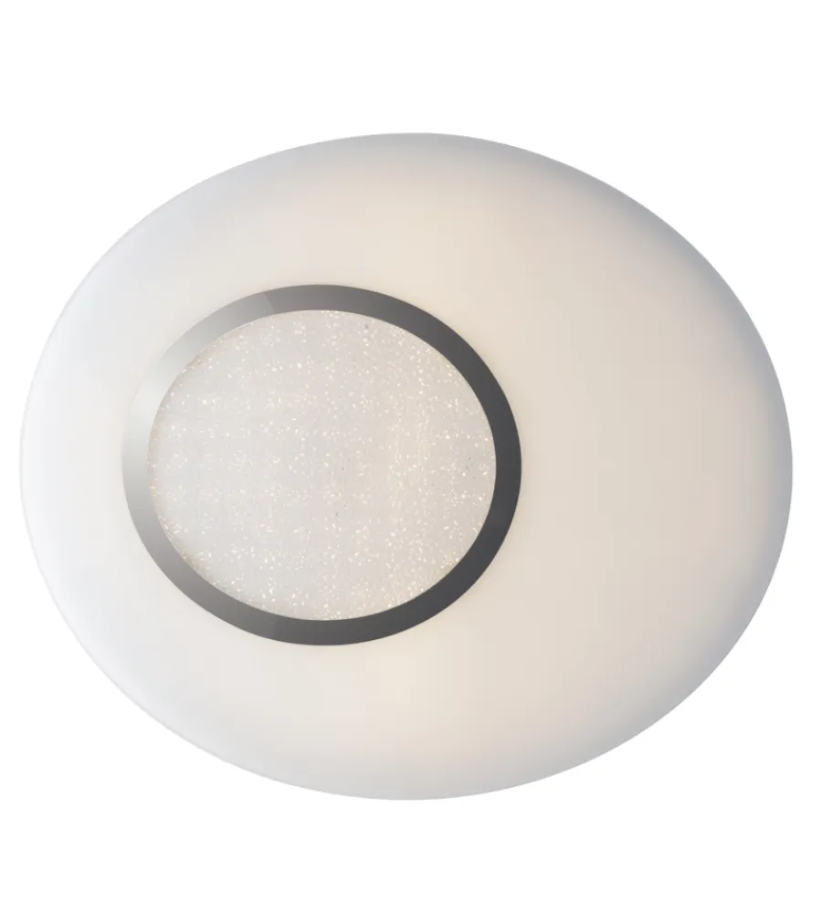 Illuminazione Per Interno- Plafoniera led "gioia" in vetro e metallo cromato, 45x39,2x6 cm