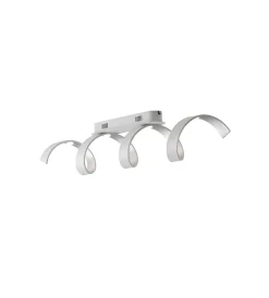 Illuminazione Per Interno|Plafoniera led "helix" bianca e argento 3000k 1600lm, 80 cm